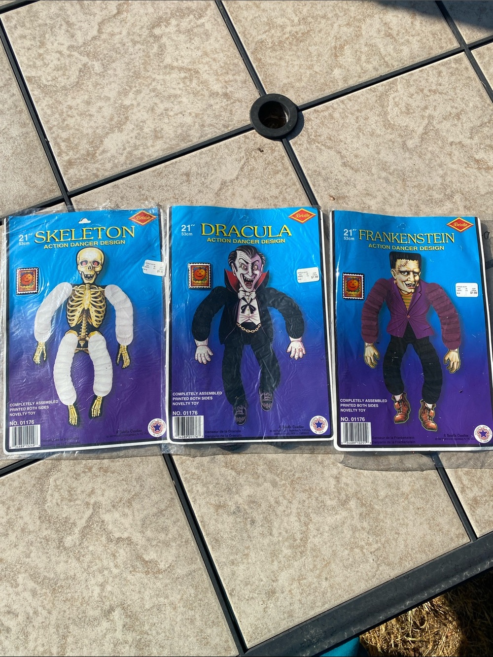 Vintage 1990 NOS Beistle 21" Halloween Action Dancer Decorations - Set of 3